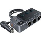 شارژر فندکی ماشین 120وات/ PORODO 120w car chrger hub مدل PDFWCH070