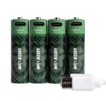 پک 4 تایی باتری شارژی قلمی گرین لاین باتری شارژی نیم قلمی گرین لاین GNRGBAA battery Green lion