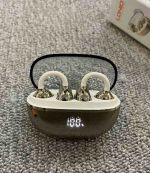 ایرپاد لاله‌ ای القایی airpods LDNIO صفحه نمایش دار مدل  T08 مشکی و کرمی - تصویر 5