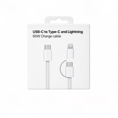 کابل USB-C به Type-C و لایتنینگ lightning 60W charge Cable