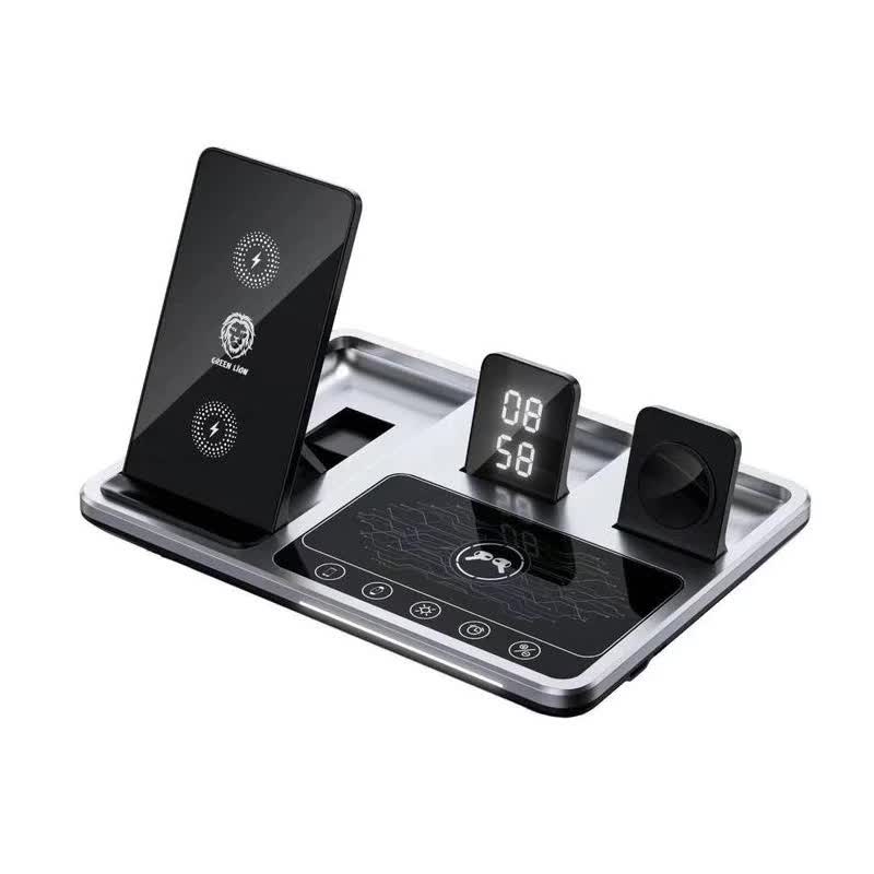 IMG_6981 شارژر رومیزی گرین لاین Green Lion مدل Wireless-Ch Station 4 In 1 - تصویر 1